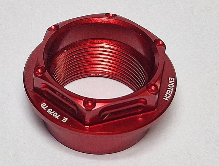 Ducati M25x1.25 Mutter für Vorderradachse ROT von Evotech Italien